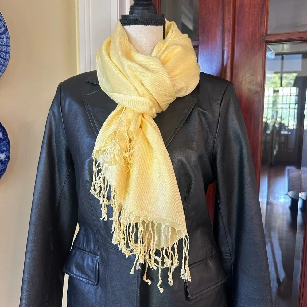 Pashmina | Soft Butter Yellow 100% Pashmina Wool Scarf